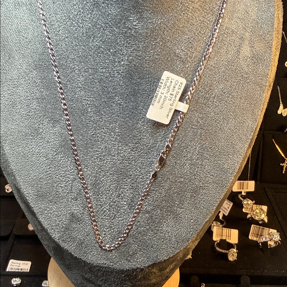 Sterling Silver Rope Chain Necklace - Silver